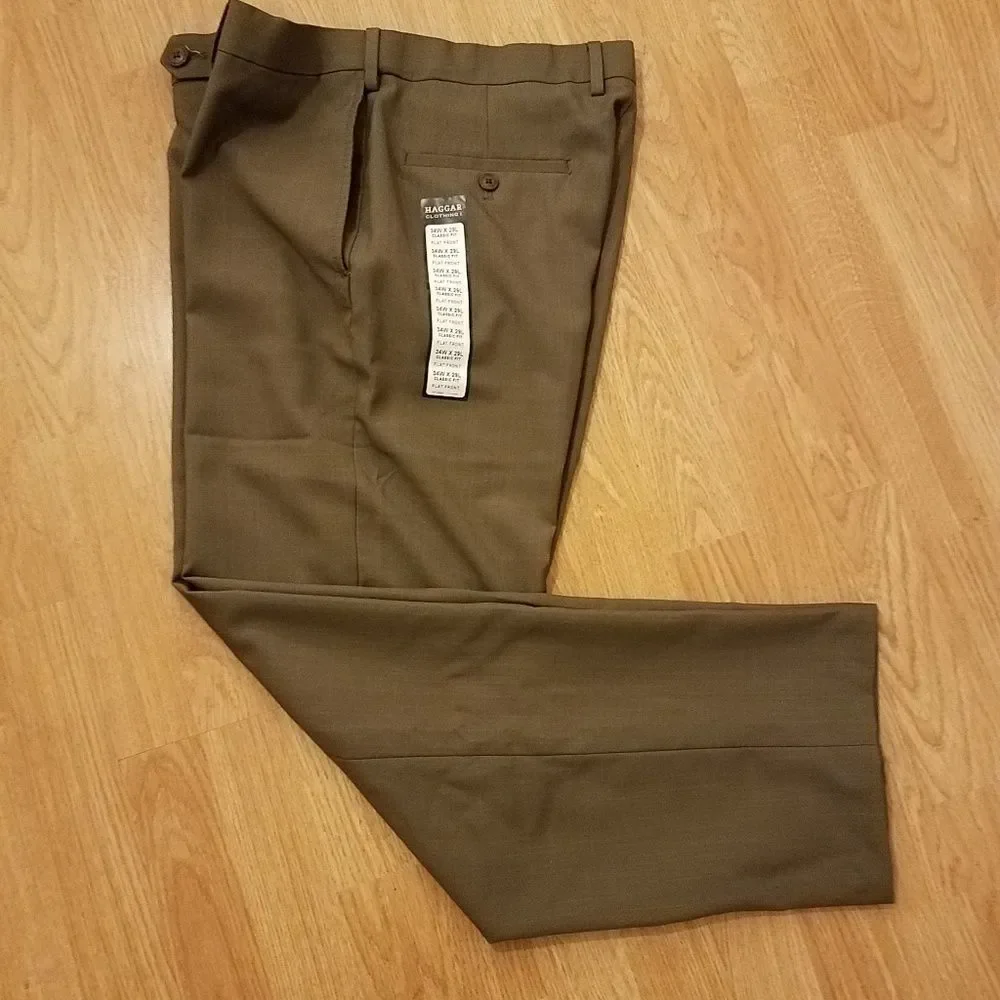 NEW Haggar Classic Fit Flat Front Pants sz 34 x 29